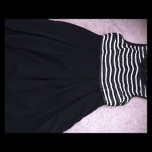 Black and white Faux leather cocktail dress